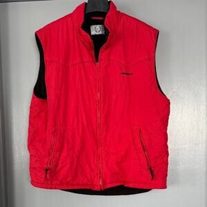 Cowboy Up Western Red Lined Zip Front Men's Vest sz Medium